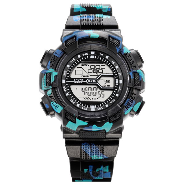 Reloj electrónico con calendario, despertador, luz nocturna, cronómetro, reloj para estudiantes para hombres