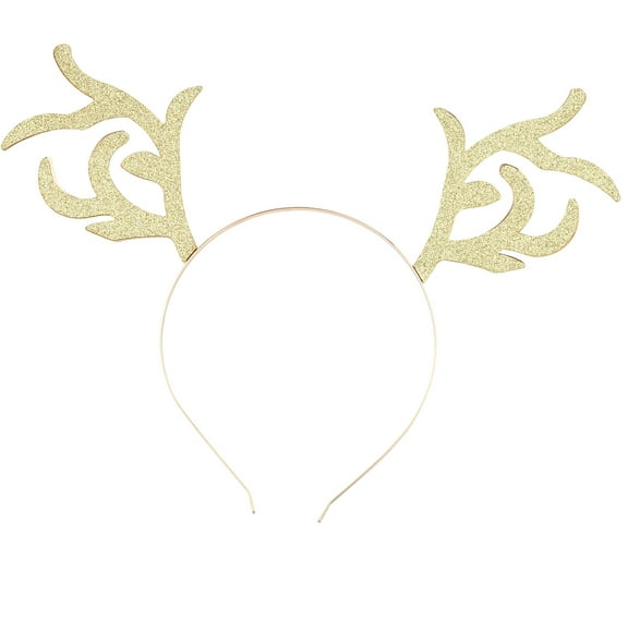 Lux Accessories Gold Tone Glitter Christmas Holiday Xmas Reindeer Headband