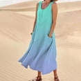 thumbnail image 2 of Cathalem Casual Beach Dresses for Women Summer Dresses for Women Sleeveless Casual Beach Sundresses T Shirt Dress(Sky Blue,XXL), 2 of 6