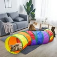 thumbnail image 3 of 24 Pieces Cat Toys Set, with Collapsible Cat Tunnel for Indoor Cats and 23 Kitten Toys, Cat Tubes and Tunnels Interactive Cat Feather Toy Mouse Crinkle Balls for Cats (Colorful), 3 of 5