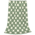 thumbnail image 2 of Pofeuu Daisy Plaid Green Print Ultra-Soft Micro Fleece Blanket,for Bed Or Sofa,All Season Throw Blankets Flannel Blanket-40"x30", 2 of 7
