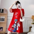 thumbnail image 4 of Vestido con estampado floral retro, mejora del verano, corte holgado y ajustado, cheongsam juvenil, 4 of 5