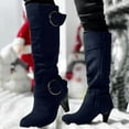 thumbnail image 6 of Rotm Women Boots Womens Slouch Boots, Flat Heels Mid Wide Calf Zipper Ladies Fall Winter Fashion Boots Navy,Size 6, 6 of 7