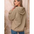 thumbnail image 4 of Women'S Hoodie Sweatshirt Cute Long Sleeve Top Loose Pullover with Pockets Khaki XXL, 4 of 6