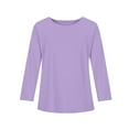 thumbnail image 4 of TQWQT Girls Tops Size 10-12 Long Sleeve Shirts Spring Cute Light Purple Shirts Kids Crewneck Size 10-12 T-shirts Toddler Basic Tween Girls Clothes 130, 4 of 5