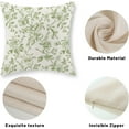 thumbnail image 7 of Sage Green Floral Pillow Covers 18x18 Set of 2 Olive Green Chinoiserie Floral Decorative Throw Pillows Vintage Rustic Toile Flower Pillowcase Outdoor Decor Linen Cushion Cover for Couch Sofa, 7 of 7