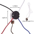 thumbnail image 2 of Ceiling Fan Switch Kit 3 Speed 4 Wire, Fan Switch Zipper Speed Control Switch, ZE-208S Pull Wire Switch with Rope, 2 of 5
