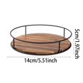 thumbnail image 2 of PEACNNG 3pcs Acacia Wood Lazy Susan Turntable Organizer Round Wooden Kitchen Countertop Rotating Spice Rack With Steel Sides 9/7/6 Inch Storage for Dining Table Cabinet Cupboard Pantry Re, 2 of 8