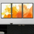 thumbnail image 3 of wall26 Framed Canvas Print Wall Art Set Yellow &amp; Orange Paint Splatter Explosion Abstract Shapes Illustrations Modern Art Bohemian Dramatic for Living Room, Bedroom, Office - 24"x36"x3, 3 of 5