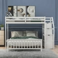 thumbnail image 3 of Euroco Modern Wood Twin over Full Bunk Bed, Loft Bed with Moveable Full Bed, Storage Staircase for Kids Teens Adults, White, 3 of 12