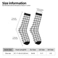 thumbnail image 4 of Goofa Gray Checkboard Printed Men's Crew Socks, Soft Durable Breathable Moisture-Wicking with Odor Control Cotton socks, 4 of 9