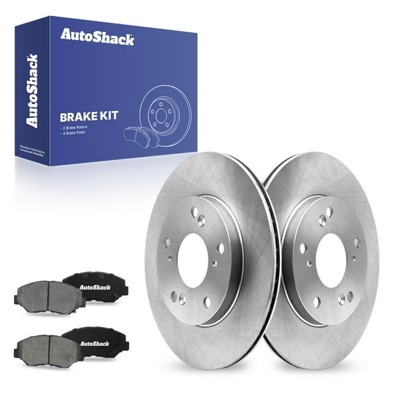 AutoShack Front Brake Rotors Ceramic Brake Pads | Replacement for 2015 Honda Civic 1.8L FWD. | 6–PC Brake Kit