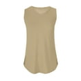 thumbnail image 4 of fatyb Women's V Neck Tank Tops Casual Sleeveless Loose Tshirts Solid Color Summer Flowy Blouses for Women, 4 of 6