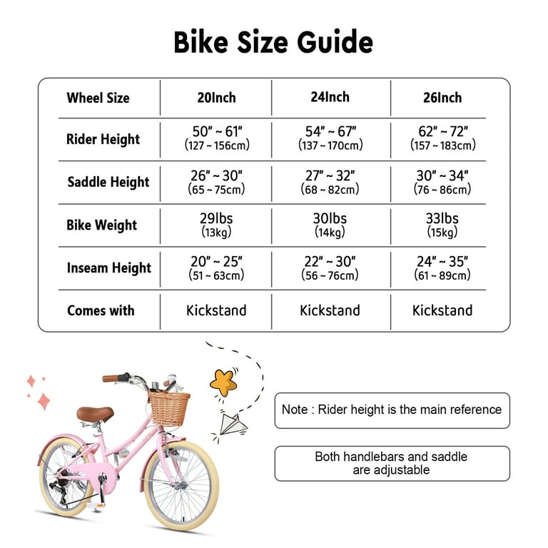 Bicycle Wheel Size Boys Bike Size Guide Kids Bike Ladies Bike