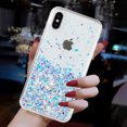 thumbnail image 6 of Luminous Case for iPhone XS Max, Glow in the Dark Fluorescent Glitter Case for Women Girls, Bling Sparkle Lightweight Slim Shockproof Protective Phone Cover for iPhone XS Max, White, 6 of 6