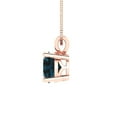 thumbnail image 3 of 1.0 ct Brilliant Round Cut Solitaire VVS1 Genuine Blue Natural London Blue Topaz Solid 14k Pink Rose Solid Gold Everyday Affordable Designer Necklace Pendant with 18" Solid Gold Chain by Clara Pucci, 3 of 7