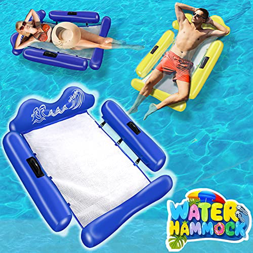 2 Pieces Pool Floating Hammock Buoyancy Inflatable Water Mat Party Fun Toy 