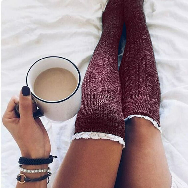 purple socks with a burgundy dress Cable Cotton Dress Socks in Burgundy Blue main image 1