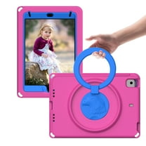 Dteck Kids Case Shockproof for iPad Mini 5/4/3/2/1, EVA Shockproof Rotate Handle Folding Stand Heavy Duty Protective Cute Cover for Boys Girls, Rose