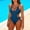 Blue, variant on ITSAME Womens One-Piece Swimsuit Quick-Dry Hollow Out Deep V-Neck Beach Fashion Swimwear Black Size 2XL