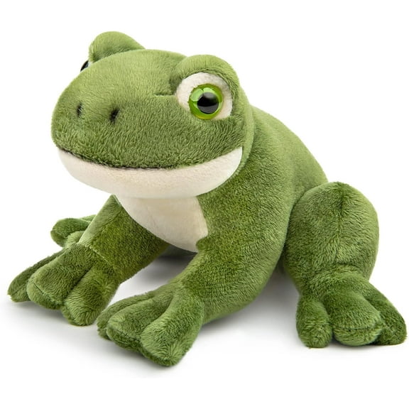 PuffPurrs Lifelike Frog Toy, Realistic Green Common Frog Teddy Stuffed Animal, Cute Amphibious animal Unique Toy Gift, 15CM/5.9 In