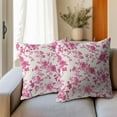 thumbnail image 6 of Hot Pink Floral Pillow Covers 20x20 Inch Set of 2 Pink and Cream Chinoiserie Flower Outdoor Decorative Throw Pillows Vintage Rustic Toile Pillowcases Cushion Covers for Couch Home Decor, 6 of 6