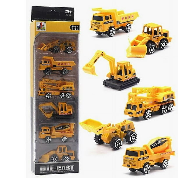 Juego de 6 coches de juguete de metal fundido a presión, modelos de coches de aleación, para niños pequeños.