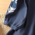 thumbnail image 5 of Uooqdmx Embroidered Cotton Linen Tops for Women Peasant Tops Boho Tunic V Neck Tops for Women Retro Embroidered Boho Bohemian Tops Business Casual Summer Tops Summer Top Black L, 5 of 5