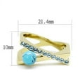 thumbnail image 2 of TK3130 - IP Gold(Ion Plating) Stainless Steel Ring with Synthetic Turquoise in Turquoise Size 7, 2 of 2