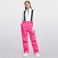 thumbnail image 2 of Staki Snow Bibs Kids Snow Pants Girls Snow Bibs Waterproof Insulated Overalls Winter Windproof Snowsuit Warm Snowboard Pants 4T,5T,6Y,7Y,8Y,9Y,10-12Y(Pink,9-10 Years), 2 of 7