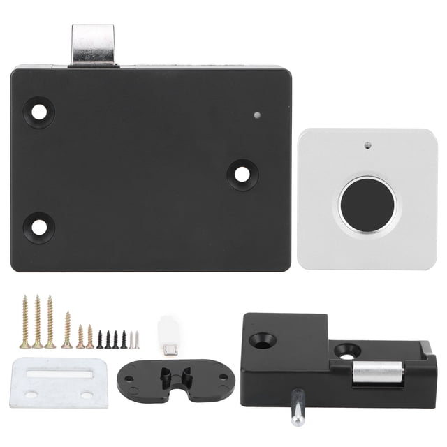 Cerradura inteligente con huella dactilar para el hogar, gabinete de aleación de aluminio, cerradura eléctrica pequeña para cajón de gabinete, color plateado cuadrado