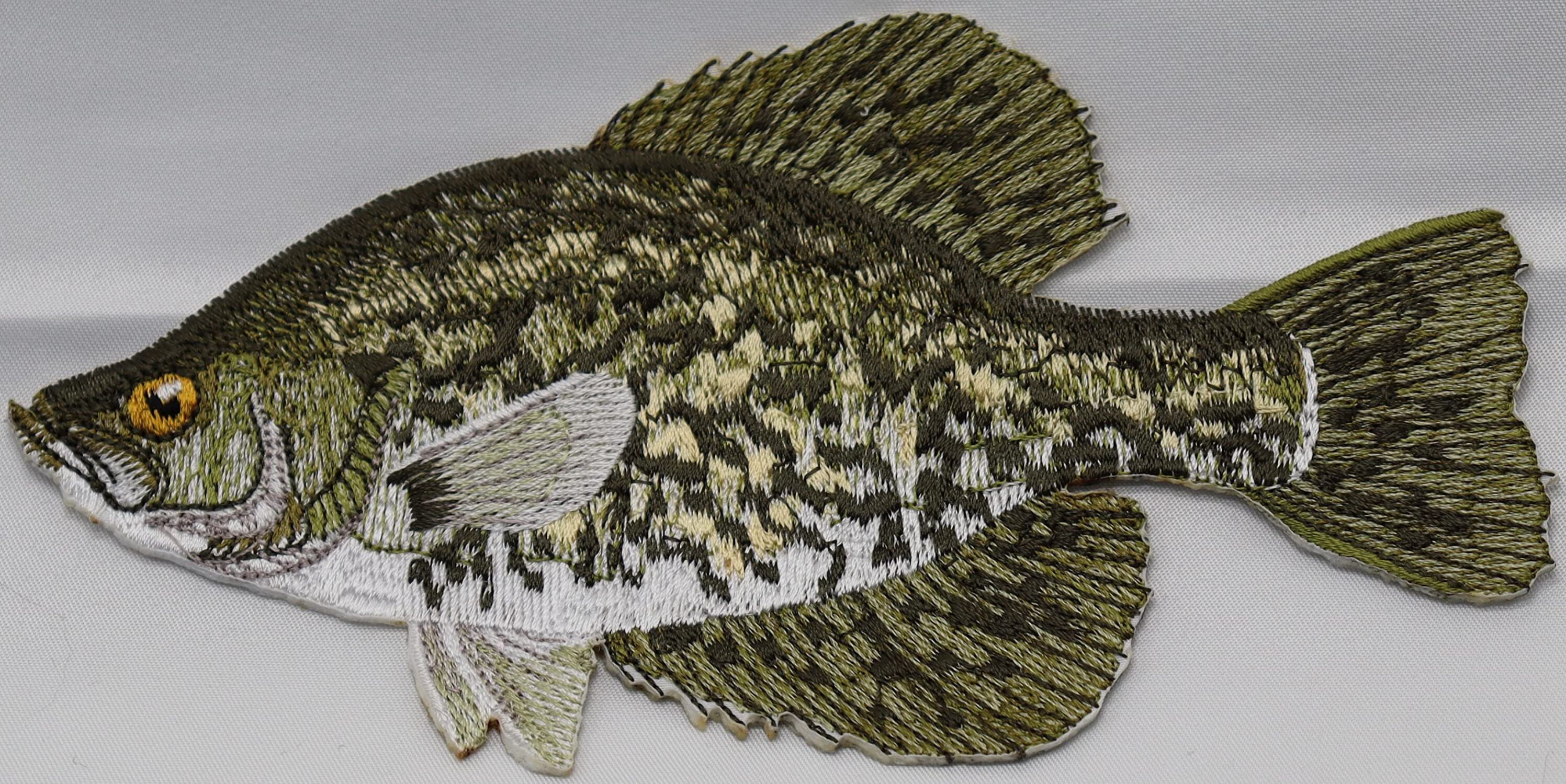 Crappie fish Embroidered Iron On/Sew patch [6" x 5"]