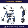 thumbnail image 4 of Andador de aluminio Drive Medical, plegable, con respaldo extraíble, asiento acolchado, ruedas de 15 cm, color azul, R726BL, 4 of 5
