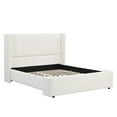 thumbnail image 2 of Christopher Knight Home Modern Upholstered Queen Bed Frame with Wingback Headboard, White, 2 of 9