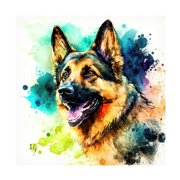 Canvas Wall Art - Ivan Guaderrama 'Shepherds Dance in Watercolor' Wall Art for Living Room, Bedroom, or Office Décor by Trademark Fine Art - 14 x 14 Inches