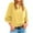 Yellow, variant on Women's Henley Neck Sweater Button Front Long Sleeve Loose Knit Pullover (Blue, XL)