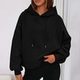thumbnail image 6 of Guieoi Sweatshirts for Women Plus Size under $10.00 Women's Loose and Casual Colored Irregular Hem Hooded Long-sleeved Sweater Jacket Black Black*Friday/Cyber*Monday, 6 of 8