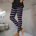 thumbnail image 2 of Elvqul Athletic Leggings Pants for Women High Waist Casual Pants Striped Workout Purple Womens Leggings Stretch, 2 of 9