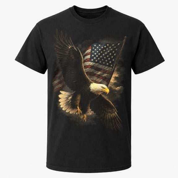 Bald Eagle American Flag Graphic T-Shirt, Patriotic Unisex Tee