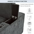 thumbnail image 6 of 133.9" Cloud Couch U-Style Modular Sofa, Gray Modern Sectional Couches for Living Room, Upholstered with Storage, USB Ports, Wireless Charging, Bluetooth Speaker, 6 of 19