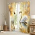 thumbnail image 3 of Castle Fairy 2-Piece Animal White Swan Romantic Couple Lover Happy Valentine's Day Blackout Curtains (42x84 Each), Breathable Home Decor, 3 of 6