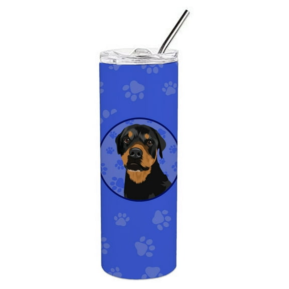 Carolines Treasures WDK1177TBL20 Rottweiler Black and Rust  Stainless Steel 20 oz Skinny Tumbler Blue 20 oz multicolor