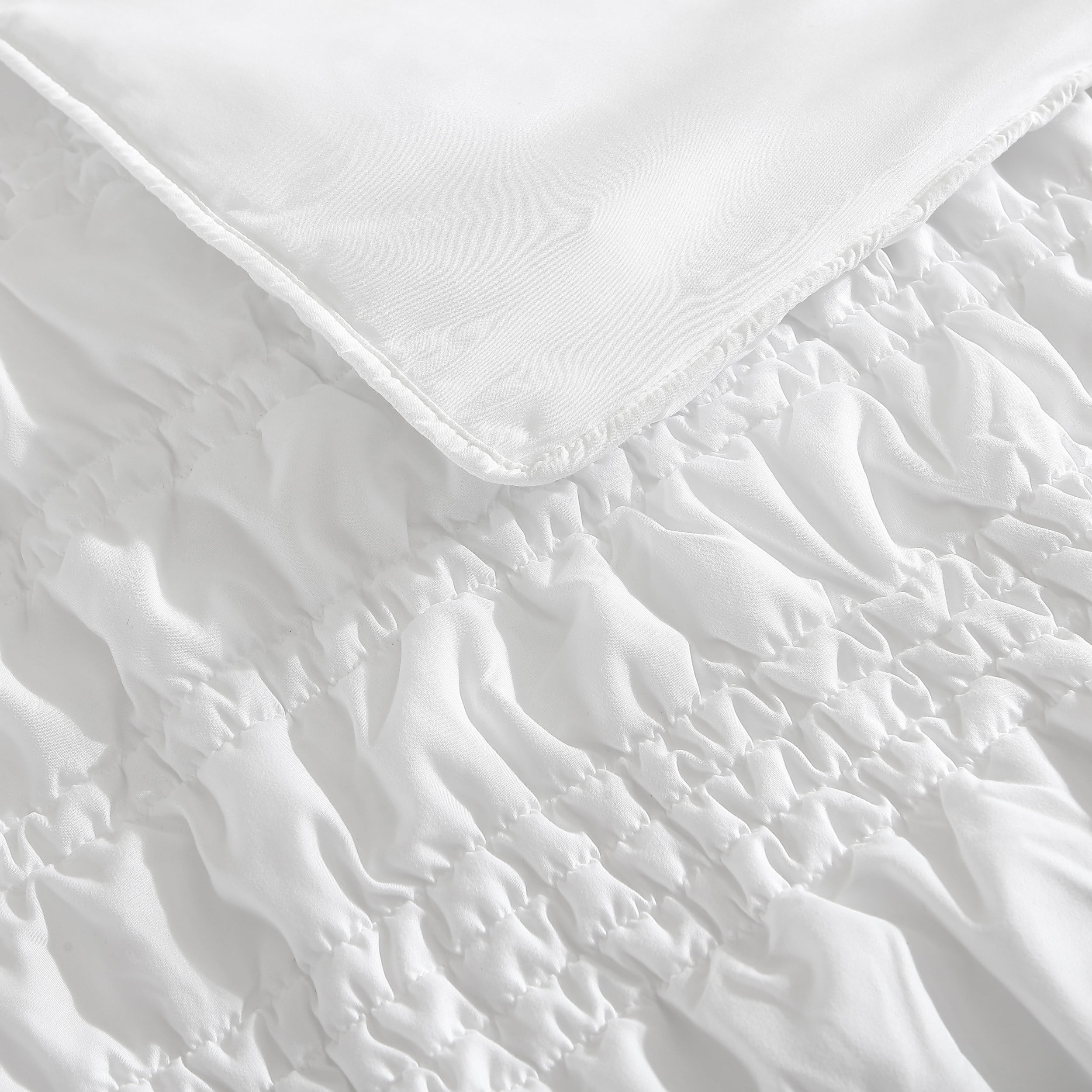 Betsey Johnson Boudoir Solid White King Quilt Set