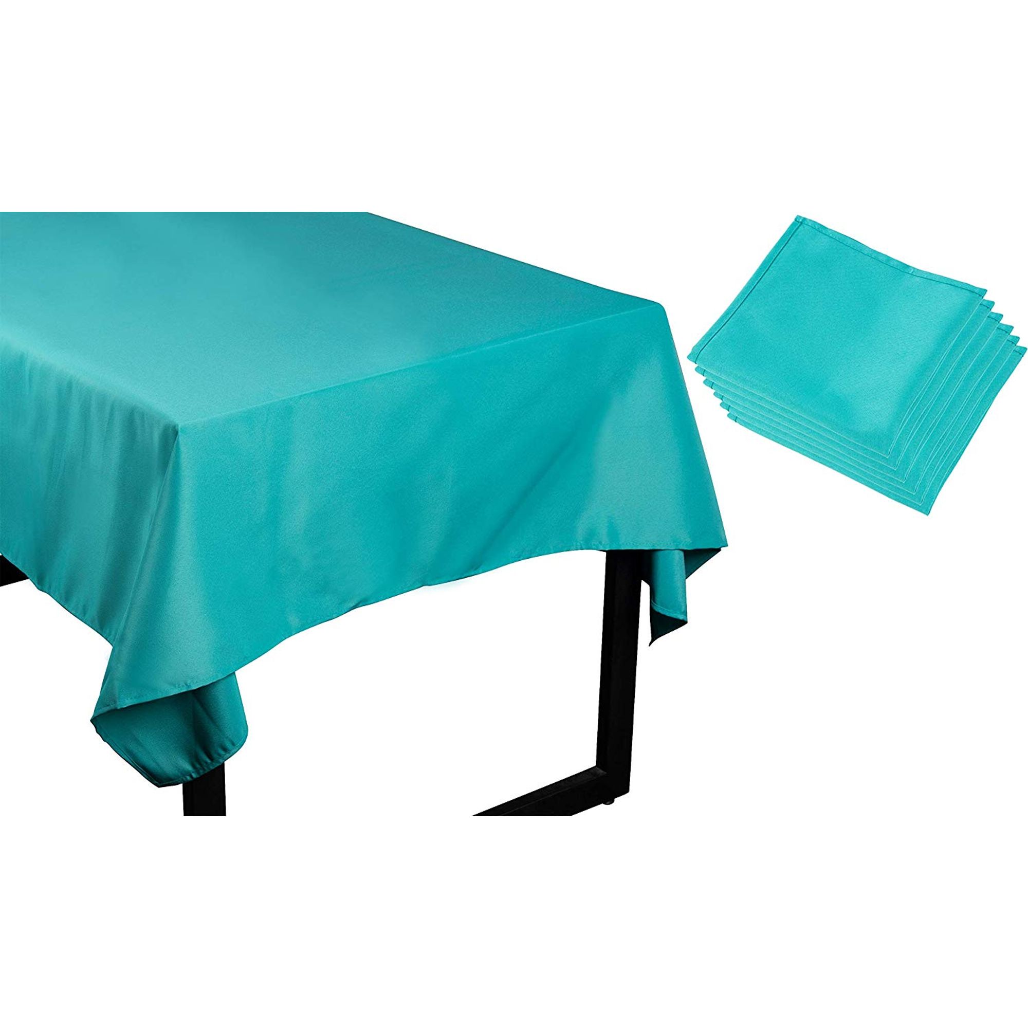 Turquoise Blue Rectangle Tablecloth 60 X 102Inch Rectangular Polyester Table Cloth, Washable