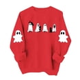 thumbnail image 3 of Jsaierl Halloween Sweatshirts for Women Spooky Ghost Graphic Pullovers Soft Holiday Crewneck Long Sleeve Sweater Tops Halloween Costumes, Sizes S-2XL, 3 of 7
