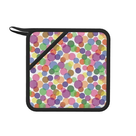 

1 PCS Pot Holders for Kitchen - Heat Resistant Silicone Pot Holders with Hanging Loop colorful Polka dot cute Non Slip Oven Hot Pads Potholders for Decor Baking Cooking Kitchen