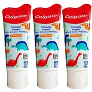 Colgate Kids 3.5 oz Dinosaurs Mild Bubble Fruit Flavor Toothpaste Fluoride Cavity & Enamel Protection Enamel Safe Gluten-Free Clinically Proven to Fight Cavities & Keep Fresh Breath Ages 2 Up Set of 3