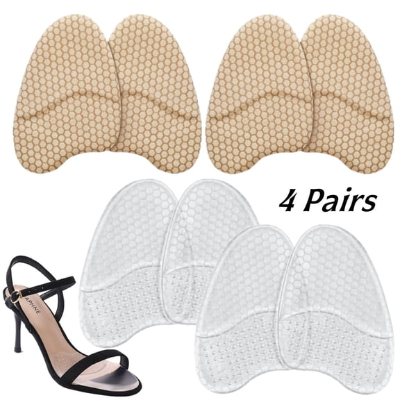 4 Pairs Women Metatarsal Pads, High Heel Comfort Pads, Ball of Foot Cushions for Women, Shoe Insoles, Heel Pads for Stop Feet from Sliding Forward