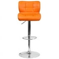 thumbnail image 5 of Tufted Orange Vinyl Adjustable Height Barstool w/ Chrome Base, 5 of 6