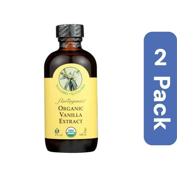Flavorganics Organic Vanilla Extract 4 oz (Pack Of 2)
